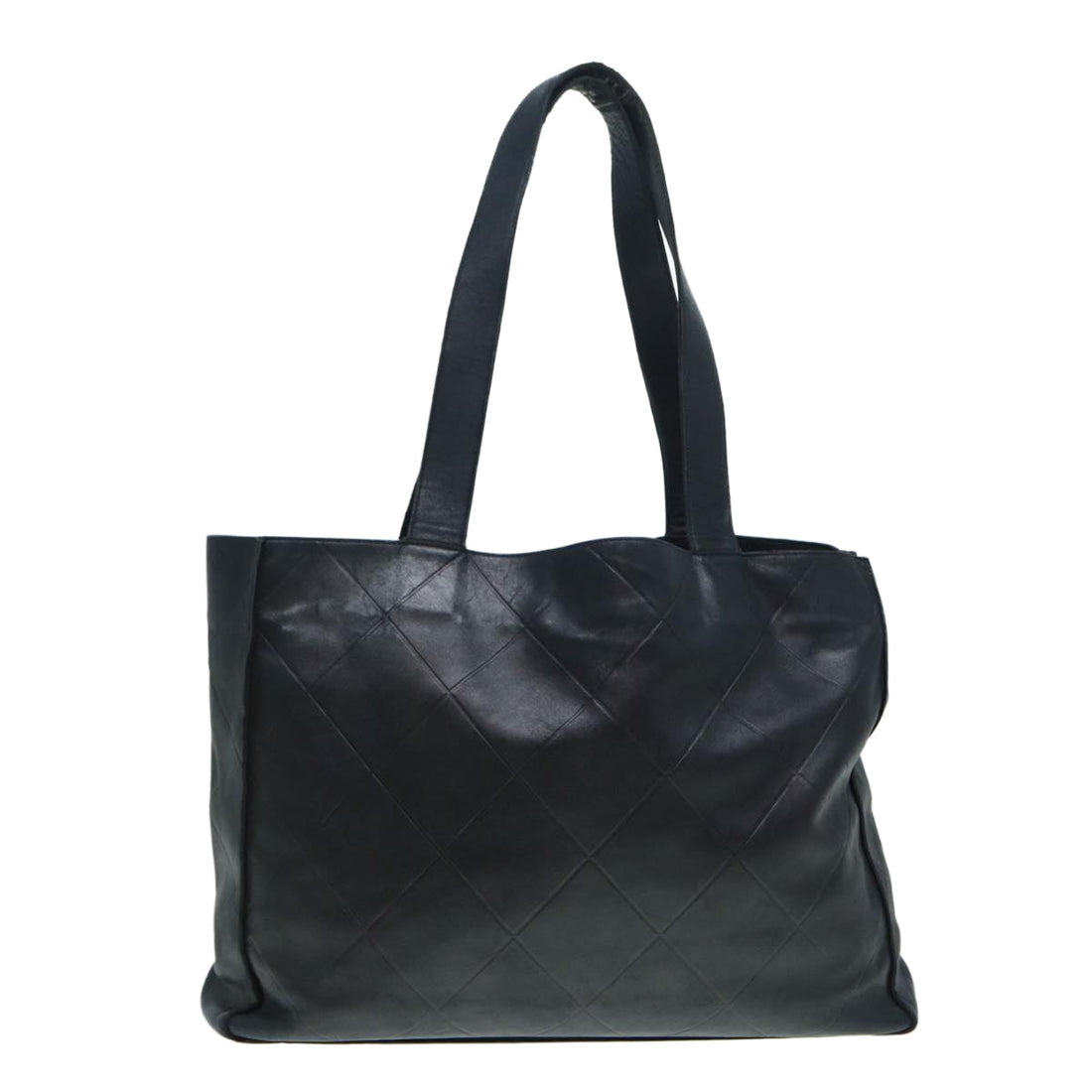 Top Quality Chanel Matelasse Tote Bag Leather Black Silver CC Auth yb669