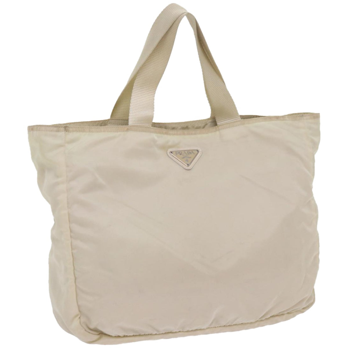 PRADA Tote Bag Nylon Beige  yk10788