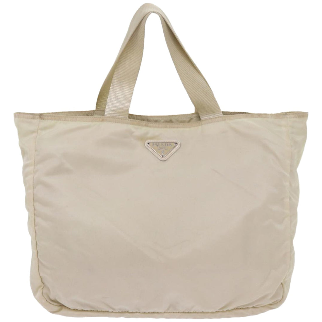 PRADA Tote Bag Nylon Beige  yk10788