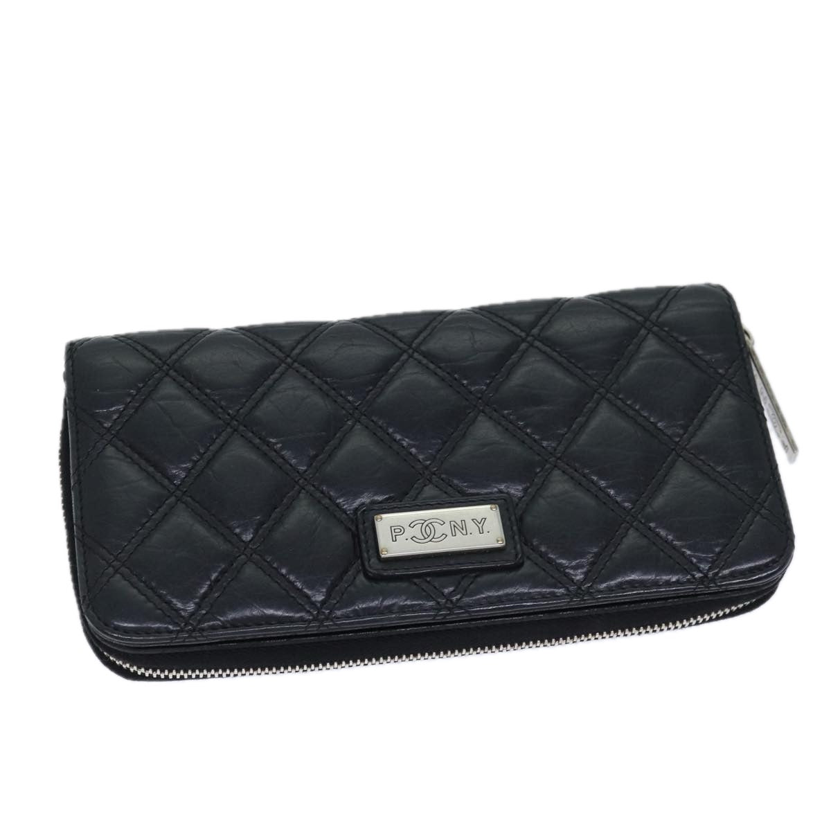 Top Quality Chanel Matelasse Long Wallet Leather Black CC Auth yk11586