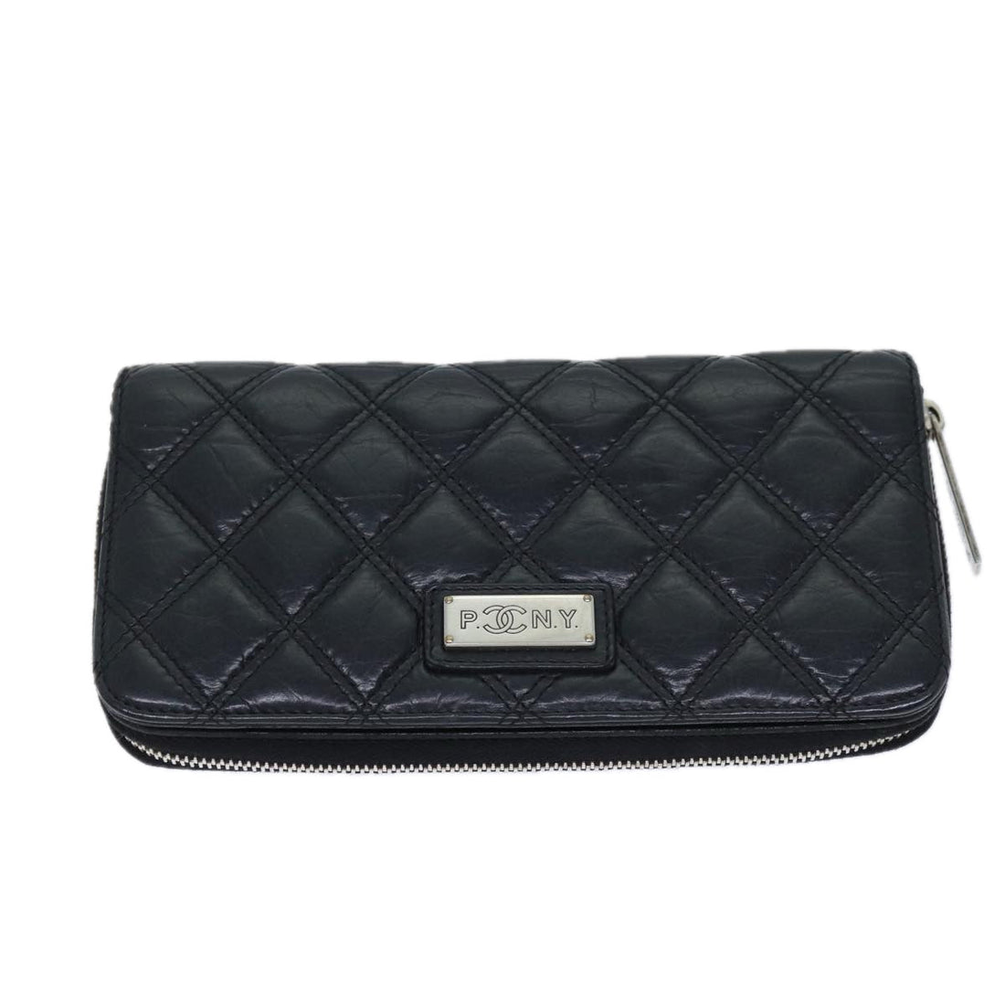 Top Quality Chanel Matelasse Long Wallet Leather Black CC Auth yk11586