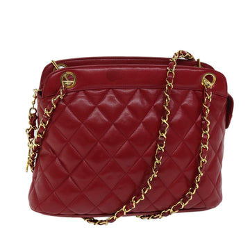 Top Quality Chanel Matelasse Chain Shoulder Bag Leather Red CC Auth yk11662