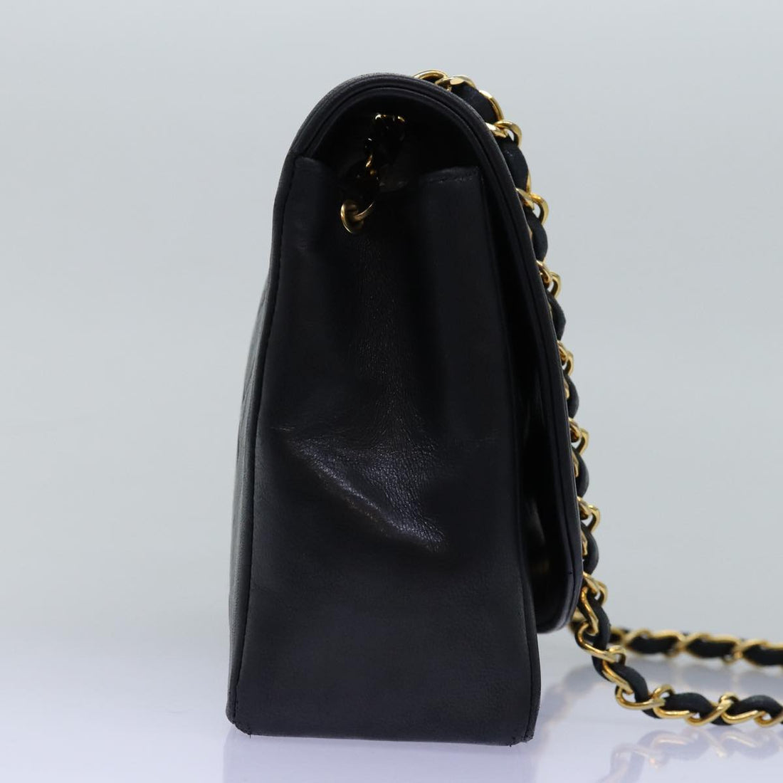 Top Quality Chanel Diana Matelasse Chain Shoulder Bag Lamb Skin Black CC Auth yk12474