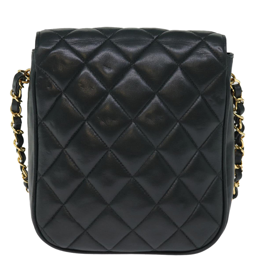 Top Quality Chanel Matelasse Turn Lock Chain Shoulder Bag Lamb Skin Green CC Auth yk12713A