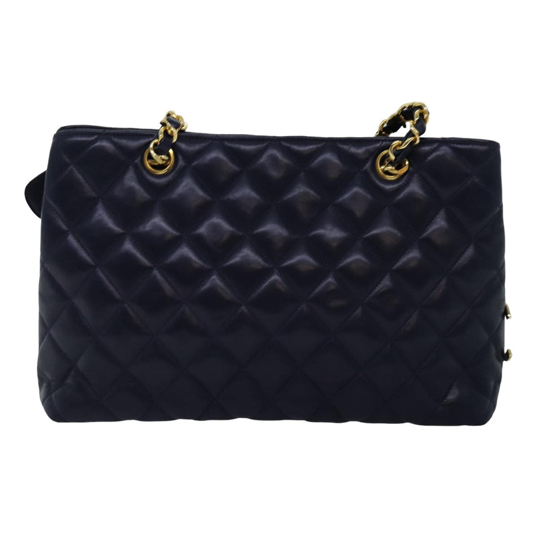 Top Quality Chanel Matelasse Chain Shoulder Bag Lamb Skin Navy CC Auth yk12992
