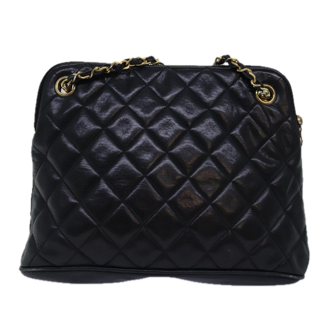 Top Quality Chanel Matelasse Chain Shoulder Bag Lamb Skin Black CC Auth yk13018