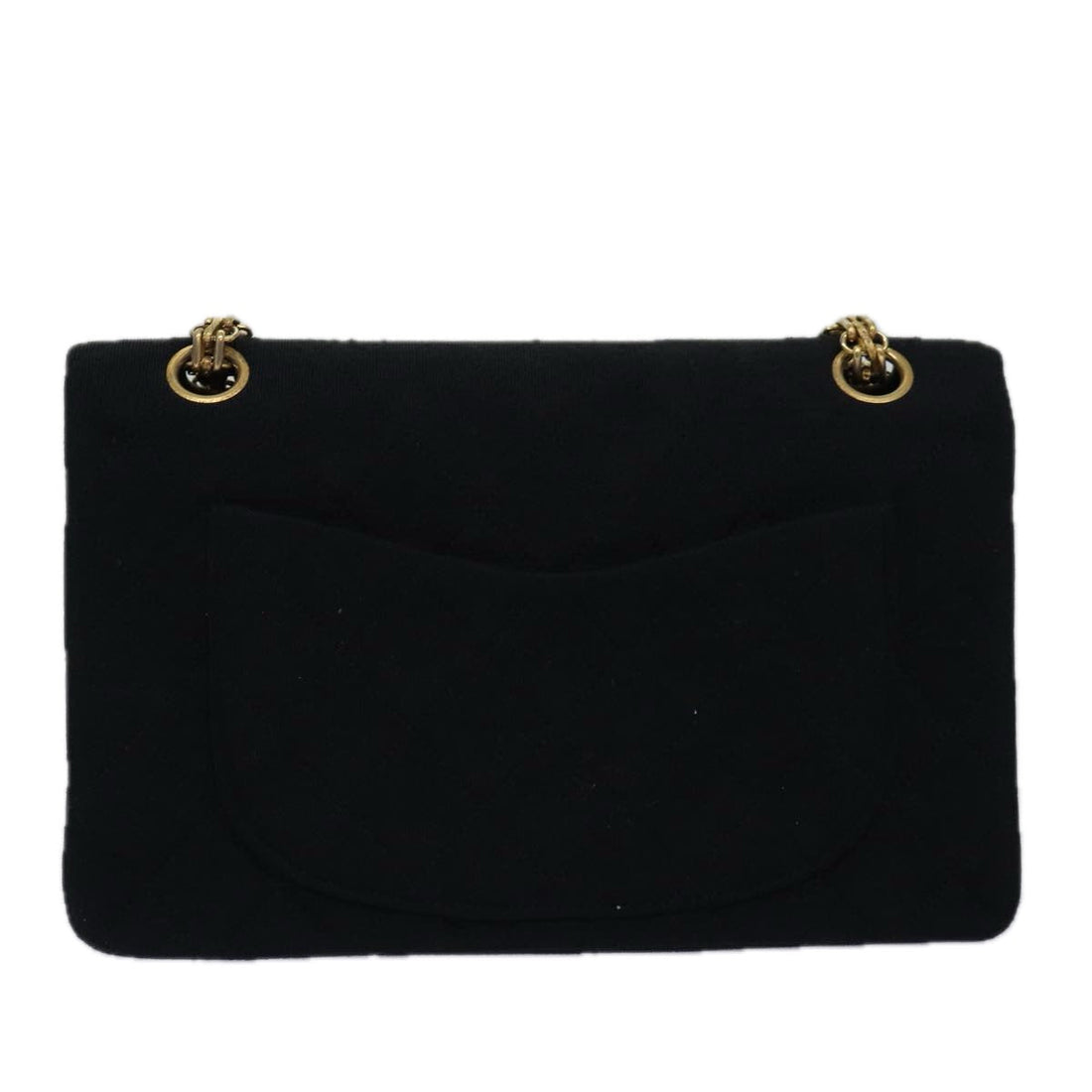 Top Quality Chanel Matelasse Turn Lock Chain Bag Cotton Vintage Black CC Auth yk13023