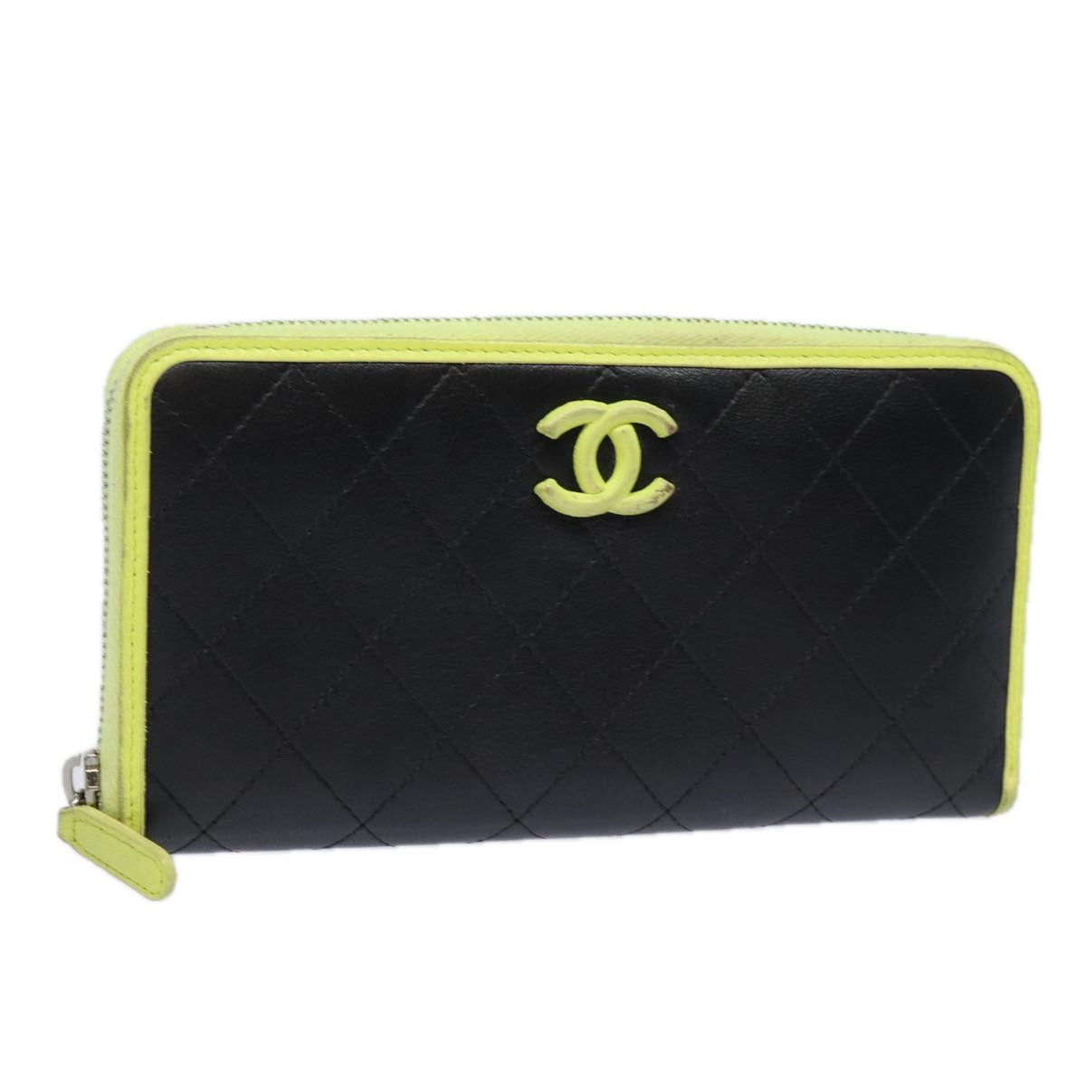 Top Quality Chanel Matelasse Long Wallet Leather Black CC Auth yk13055