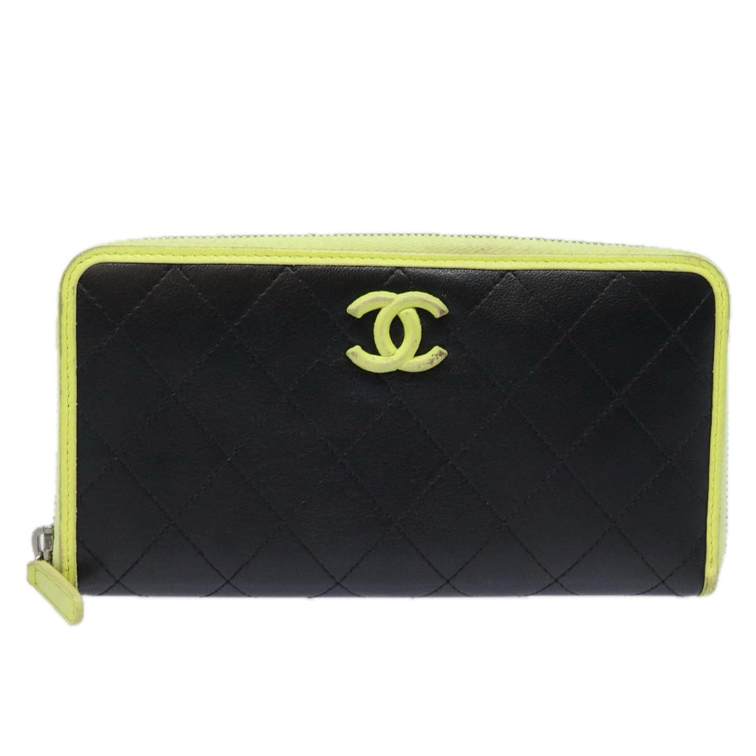Top Quality Chanel Matelasse Long Wallet Leather Black CC Auth yk13055