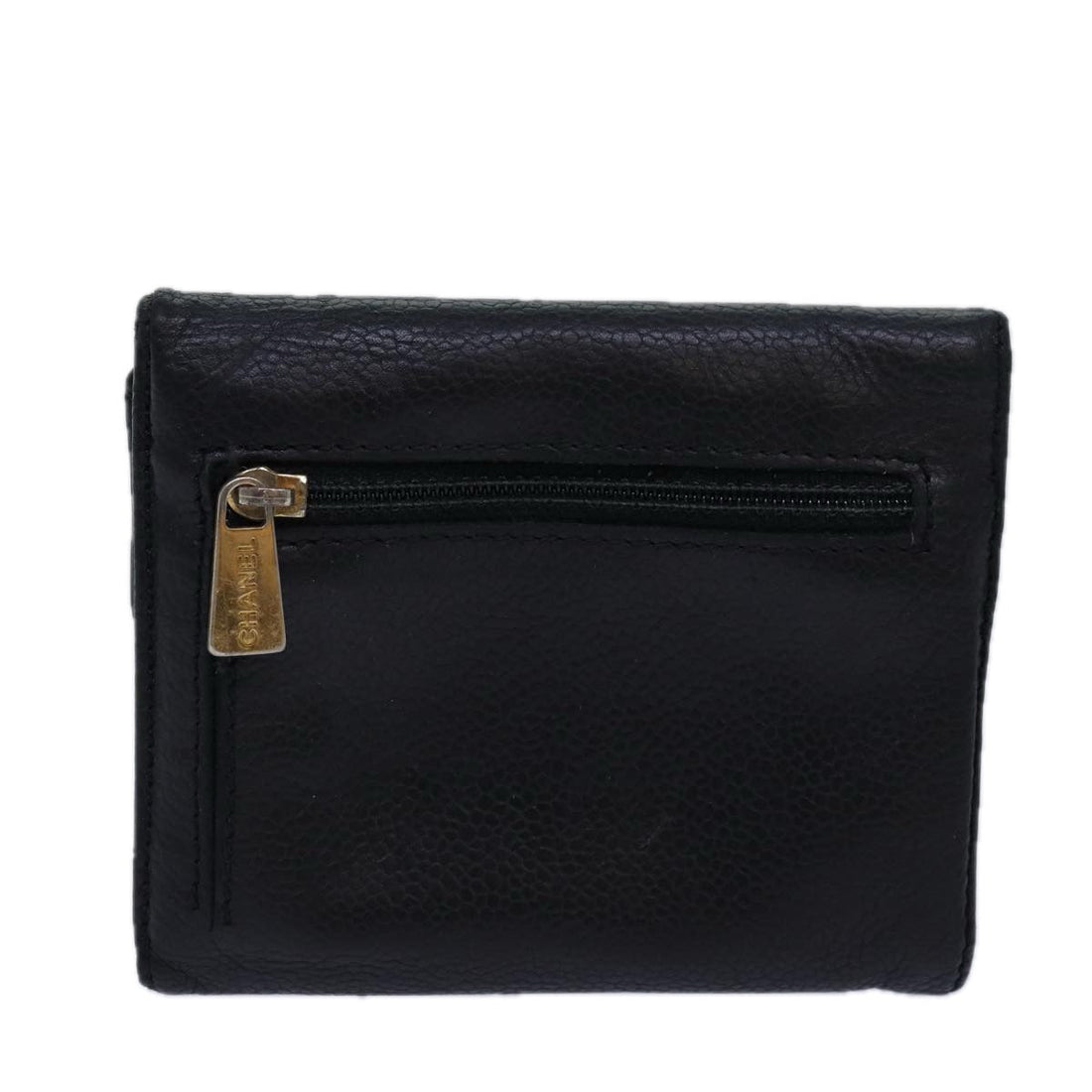 Top Quality Chanel COCO Mark Wallet Caviar Skin Black CC Auth yk13769