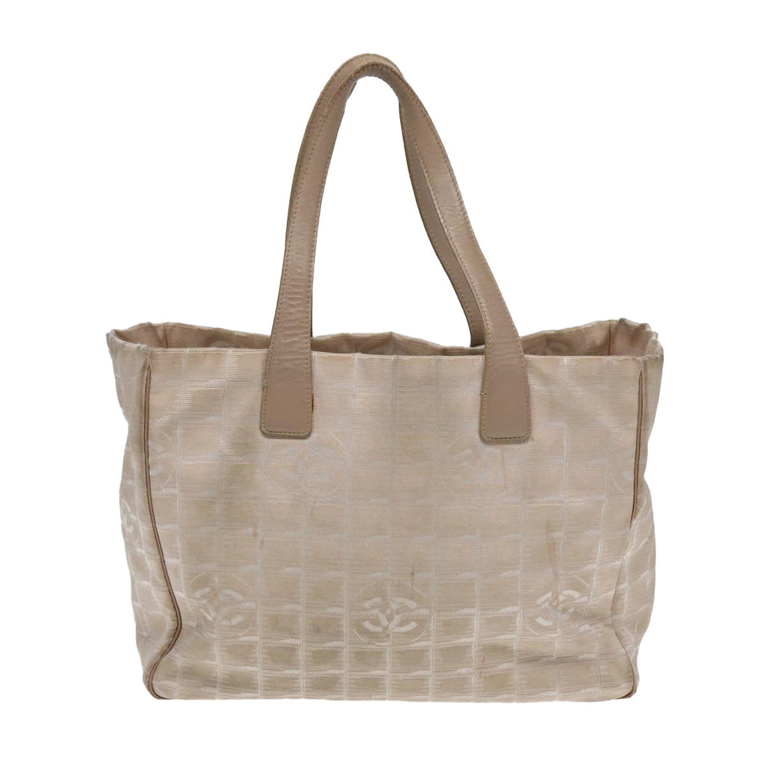 Top Quality Chanel New Travel Line Tote Bag Nylon Beige Gold CC Auth yk14279