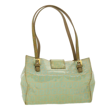 FENDI Zucchino Canvas Hand Bag Blue Auth yk6199B