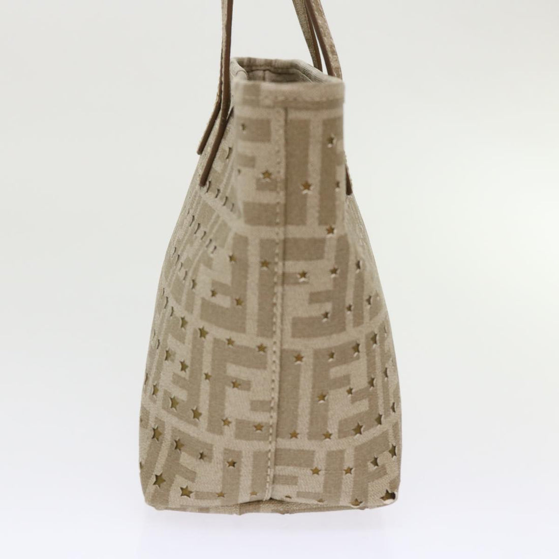 FENDI Zucca Canvas Star Tote Bag Gold Tone Auth yk7700B