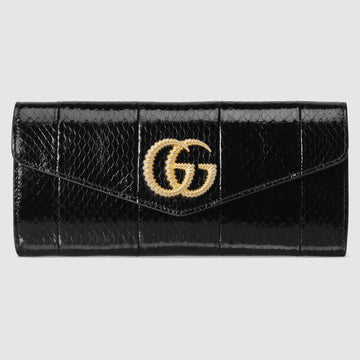Gucci Broadway Snakeskin Clutch with Double G Black Snakeskin